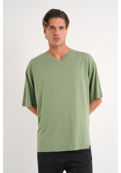 Alexander Gardi Alexandergardı V Yaka Oversize T-shirt E24-742a Yeşil