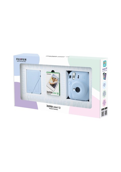 Fujifilm Instax Mini 12 Fotoğraf Makinesi + 10'lu Film + 28'li Mini Albüm Mavi