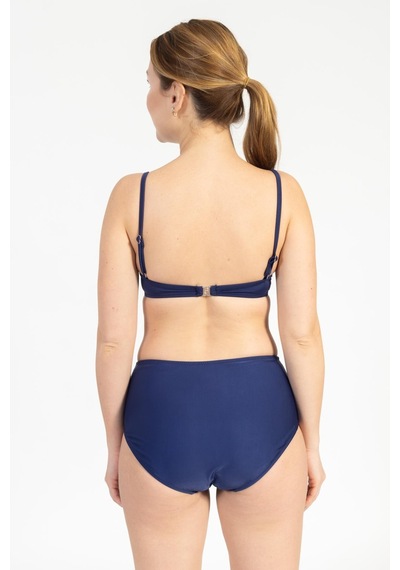 Pemilo Kadın 718 Yüksel Bel Kaplı Bikini Takımı Lacivert-lacivert 37141 - 1
