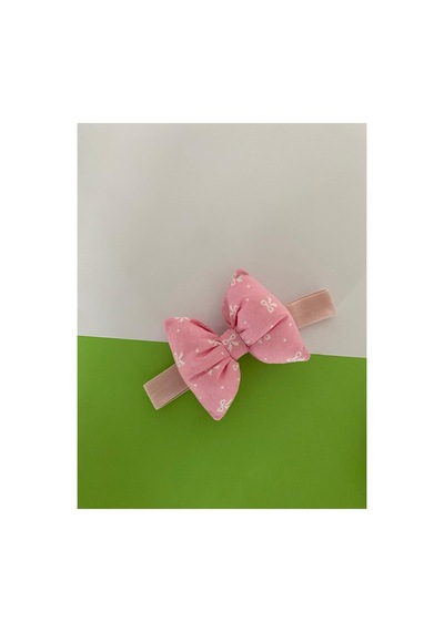 Pamuk Kız Bebek Fiyonk Bandana 2'li Set Pembe Fiyonk - Camel Kalpli Pembe Fiyonk - Camel Kalpli