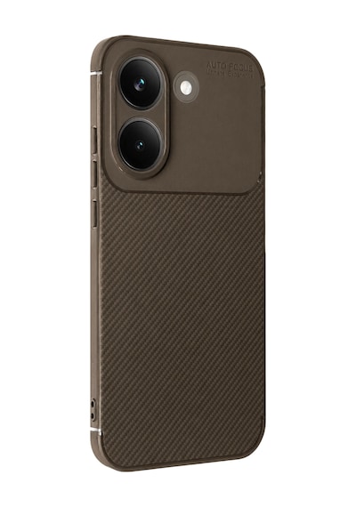 Gpack Xaiomi Poco X8 Pro Kılıf Negro Karbon Desen Silikon Kahverengi