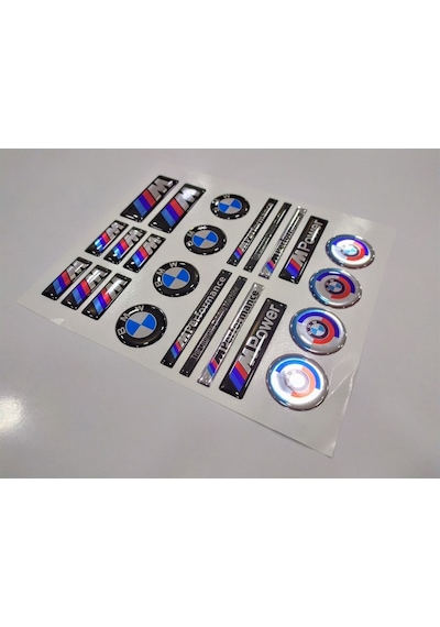 Bmw Sticker Seti Gümüş Mpower Mperformance 24 Parça
