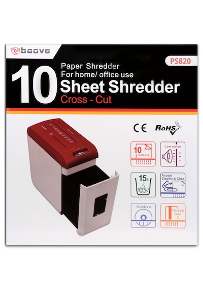 Baove PS820 Ultra Evrak İmha Makinesi ve Kağıt İmha - Cd - Kredi Kartı İmha Makinesi - Çapraz Kesim - 15 L