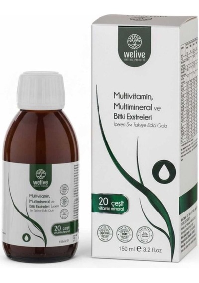 Multivitamin Multimineral Şurup 150 Ml 20 Bileşenli Sıvı Takviye