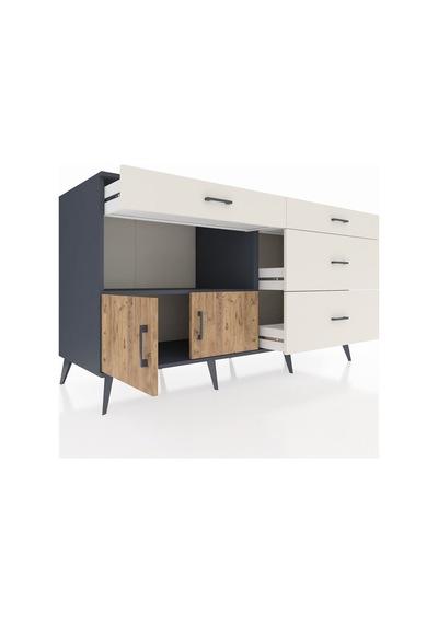 Kronos Konsol Tek Raflı 4 Çekmeceli 2 Kapaklı 176x59x99 Antrasit-çam/aytaşı Atlas Çam/aytası - Antrasıt Kronos Konsol Tek Raflı 4 Çekmeceli 2 Kapaklı 176x59x99 Antrasit-çam/aytaşı Atlas Çam/aytası - Antrasıt