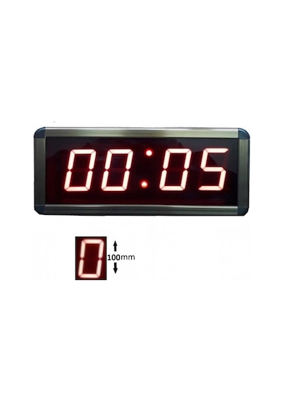 Dijital Duvar Saati Ve Derece Kasa Ölçüsü: 16x40 Cm - Kırmızı