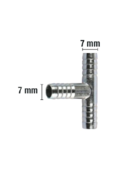 Rakor Metal T Tip Hortum İçin 7mm 2 Adet 5"