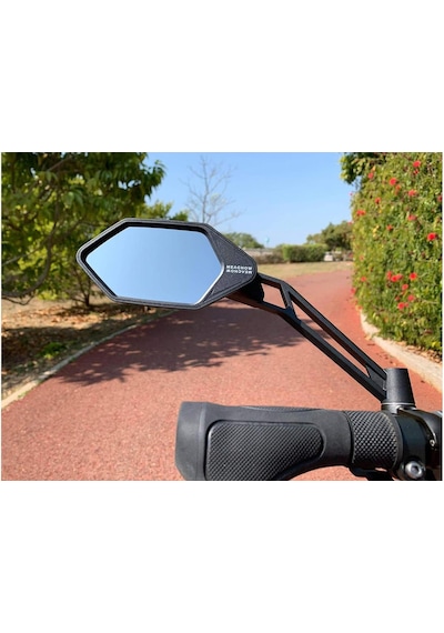 Bike Sky Meachow - Me005-b-l Sol Ayna - Lens:mavi Geniş Açı, 360 Ayarlı, Reflektörlü, Katlanabilir Kol:22.2m