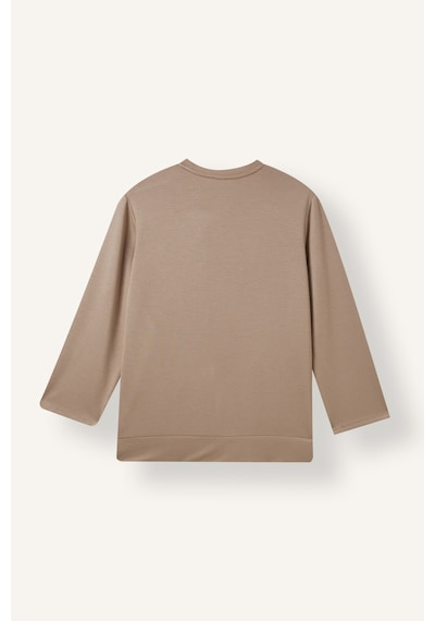 Defacto Regular Fit Bisiklet Yaka Önü Dikiş Detaylı Uzun Kollu Tunik Basic Sweatshirt I4194ax26aubg73 Bej-bg73