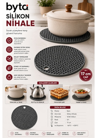 Silikon Güçlü Nihale Ve Kalburabastı Desen Matı 17 Cm Petek Desenli Tatlı Ve Kurabiye Şekillendirme Matı Çok Amaçlı Nihale Diğer