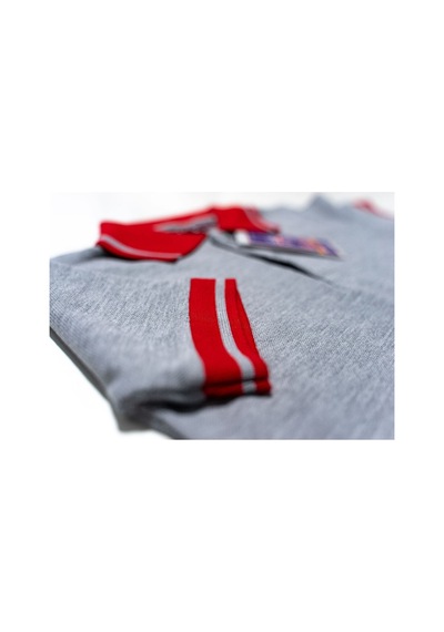 Kidsmadamiko Gri Polo Yaka Kısa Kol Unisex Çocuk Tişört