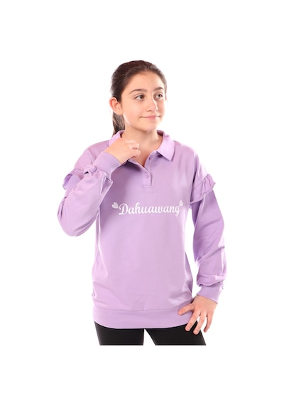 Toontoy Kız Çocuk Nakışlı Sweatshirt Lila