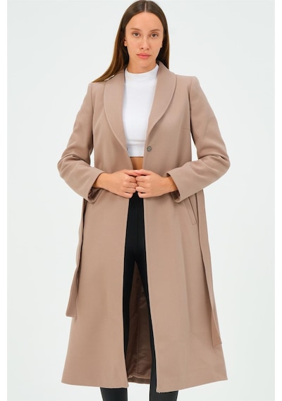 Z6681 Dewberry Bayan Palto-açık Vizon-açık Vizon