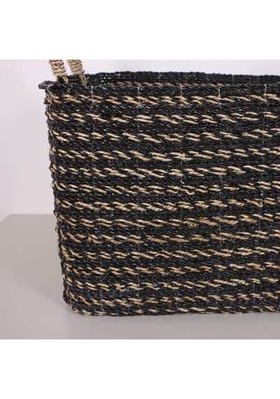Karadeniz Muz Lif El Yapımı Yuvarlak Büyük Sepet 53x55x48 Cm Siyah