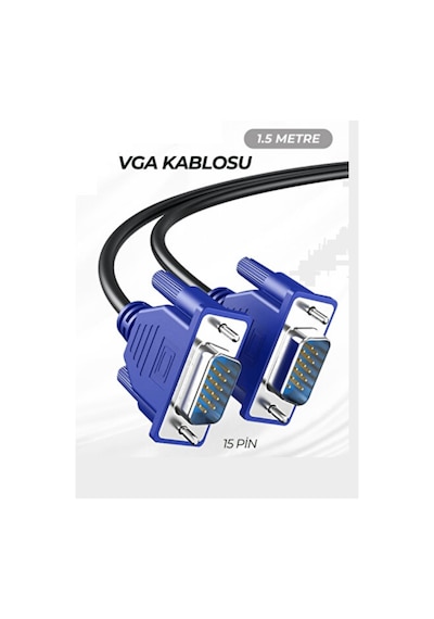 Vga Kablo 1.5 Metre Vga Görüntü Kablosu Monitör Kasa Arası