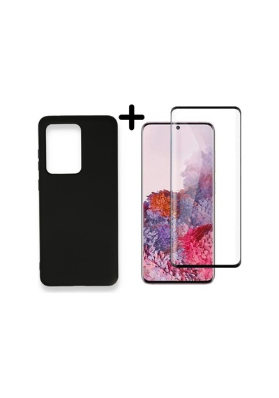 Samsung Galaxy Uyumlu S20 Ultra Lansman Içi Kadife Telefon Kılıfı Ve Tam Kaplar Polymer Nano Ekran Koruyucu Col179199-siyah