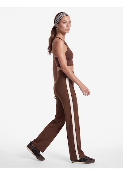 Koton Şerit Detaylı Normal Bel Slim Fit İspanyol Paça Spor Tayt Kahverengi 7wak40133nk Kahve