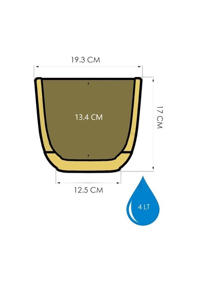 Omnipazar Krs-384 Dekoratif Plastik Mercan Kare Saksı 4 Litre No 4 Soft Sarı