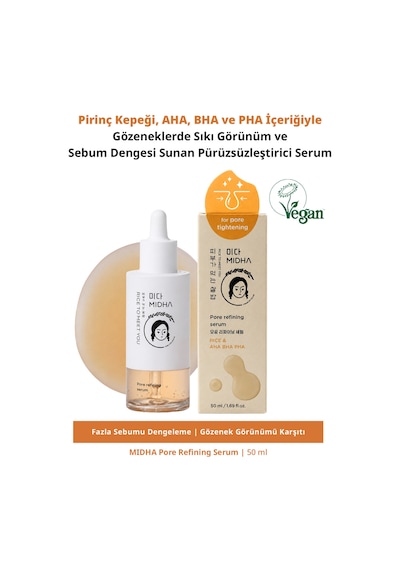 Aha Bha Pha İçeren Sebum Dengesi & Sıkı Gözenek Görünümü Sunan Serum Mıdha Pore Refining Serum