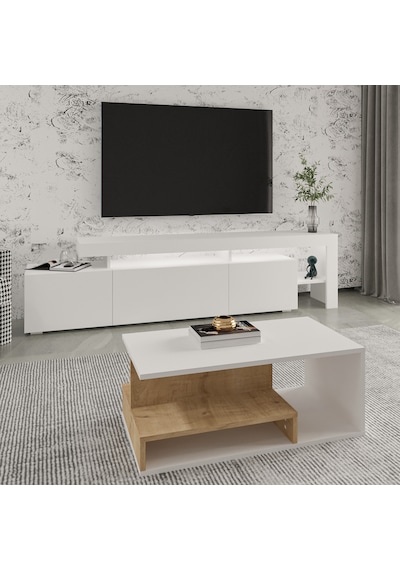 İnarch Dizayn Beliz Led Işıklı Tv Sehpası Ve Vera Orta Sehpa Set - Oturma Odası Modern Takım Beyaz - Safirmeşe İnarch Dizayn Beliz Led Işıklı Tv Sehpası Ve Vera Orta Sehpa Set - Oturma Odası Modern Takım Beyaz - Safirmeşe