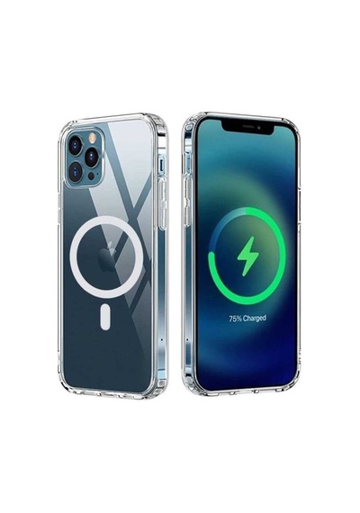 Apple Iphone 12 Pro Ile Uyumlu 6.1 Tacsafe Kablosuz Şarj Destekli Wireless Şeffaf Kılıf Kapak Çok Renkli