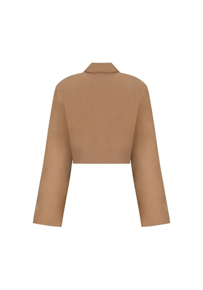 Whenever Company Camel Renk Koton Crop Ceket Camel