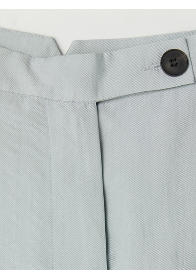 Lcw Modest Mavi Loose Fit Kadın Pileli Kumaş Pantolon