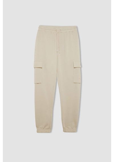 DeFacto Regular Fit Jogger Eşofman Altı Basic Düz Kargo Cepli Lastikli Paça D5252AX25SPBG155