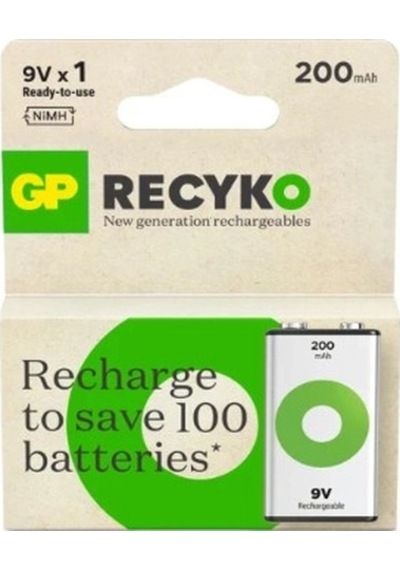 Gp Recyko 200 Mah 9v Şarjlı Pil