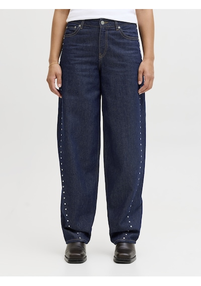Kadin Zimba Detayli Barrel Fit Jean - Fuji - 12286390 Mavi
