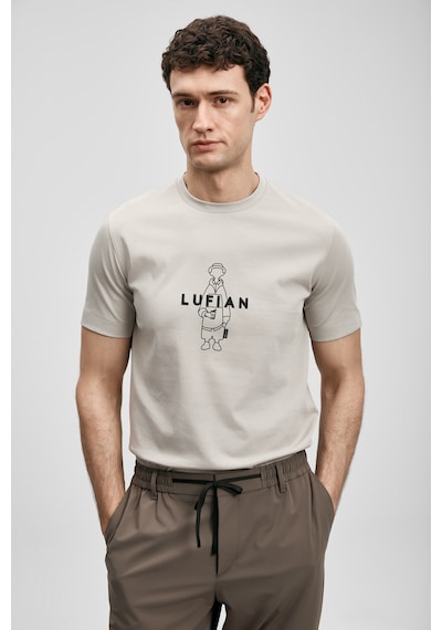 Lufian Simbad Modern Grafik Erkek T-shirt 111020307 Taş