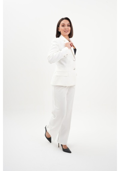Velnara Moda Kırık Beyaz Modern Klasik Kadın Takım Elbise - Düğme Detaylı Ceket & Boru Paça Pantolon Kırık Beyaz - 942442082 Kırık Beyaz Velnara Moda Kırık Beyaz Modern Klasik Kadın Takım Elbise - Düğme Detaylı Ceket & Boru Paça Pantolon Kırık Beyaz - 942442082 Kırık Beyaz