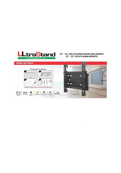 Ultrastand B 2844 Sabit 22 32 Askı Aparatı Kolisinde 30 Adet Bu