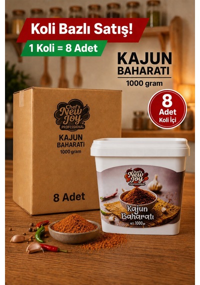 Kajun Baharatı 1000 G X 8 Adet - 1 Koli Koli Bazlı Avantaj Paketi Kahverengi
