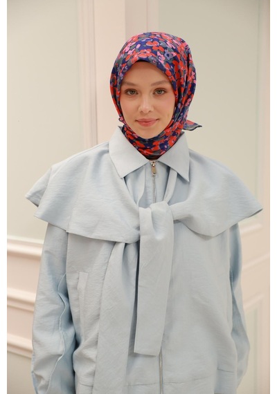 Silk Home Soft Eşarp 73081-21 Lacivert, Pembe, Turuncu, Yeşil Grilacivert, Pembe