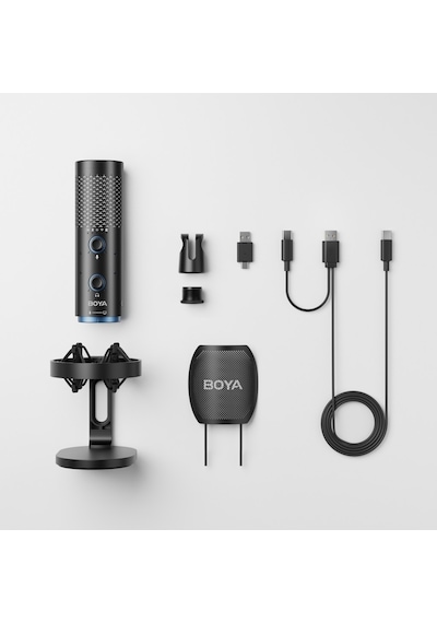 Boya K5 - Boya K5 Kablosuz Bağlantılı Rgb Aydınlatmalı Usb Condenser Mikrofon