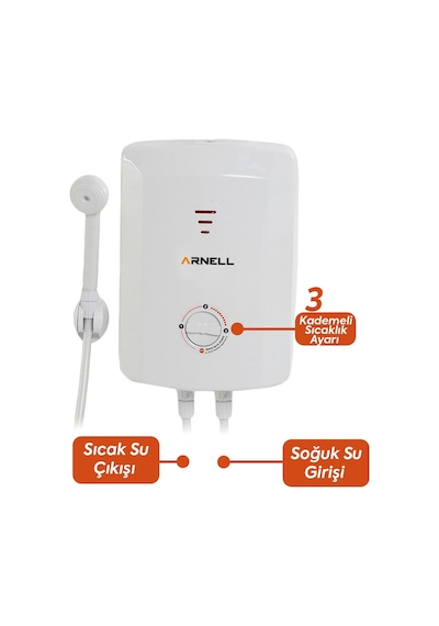 Arnell 7500 W Elektirikli Ani Su Isıtıcısı Banyo Ve Mutfak Şofbeni