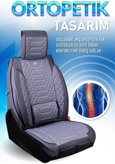 Bmw X1 Uyumlu Lüks Deri Oto Koltuk Kılıfı Ön Arka Takım Set Füme Royal Model Fs