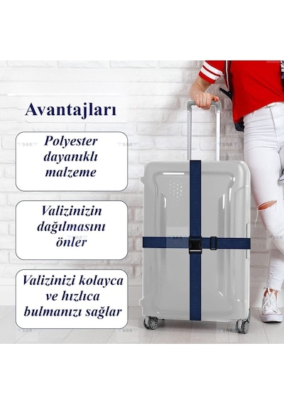 Reaktör Siyah Valiz Bavul Emniyet Kemeri 1 Adet Lacivert