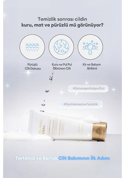 Missha Super Aqua Salyangoz Özlü & Aydınlatıcı Temizleme Köpüğü 100 ML
