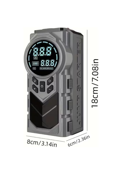 Akü Takviye & Araç Hava Pompası Taşınabilir Çantalı Işıklı Kompresörlü Akü Takviye Cihaz 8000 Mah