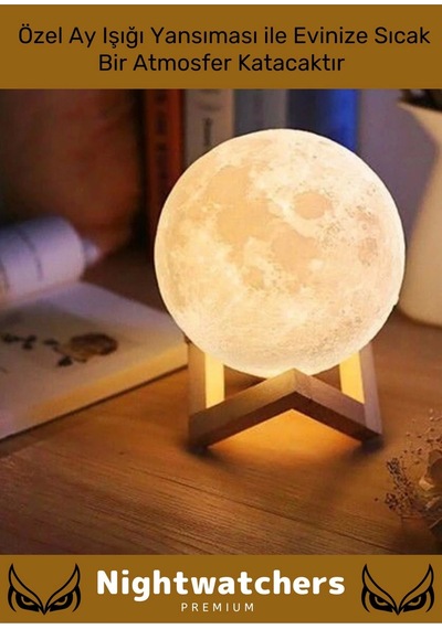 Özel Üretim Çevre Korumalı 3d Standlı Küre Dekoratif Yüksek Performanslı Led Ay Gece Masa Lambası Çok Renkli