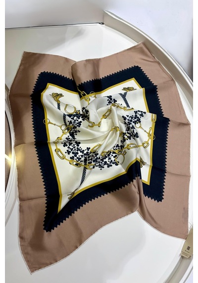 Cardion Lunira Silk İpek Viskon Eşarp Golden Ekru