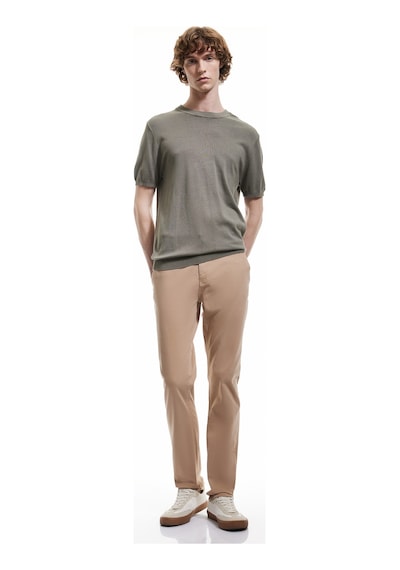 Koton Pamuklu Düğmeli Chino Cep Detaylı Slim Fit Pantolon Bej 5sam40099hw Ekru