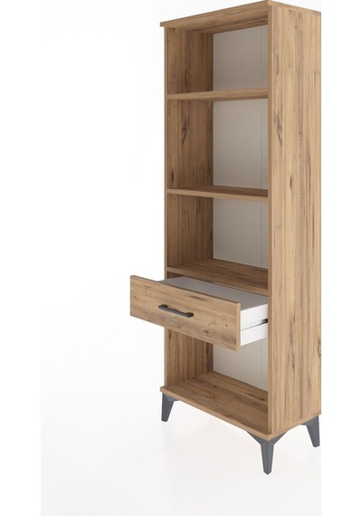 Arges Dolap 3 Raflı Tek Çekmeceli 60x30x163 Çam-çam Atlas Çam