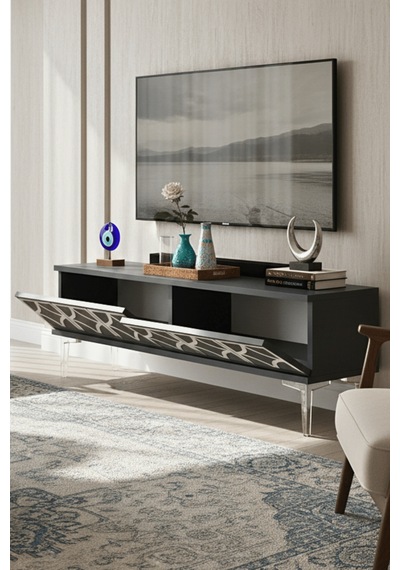 Tsa1237as - Lemtv120 Tv Stand, Tv Sehpası Antrasit - Sılver 120cm
