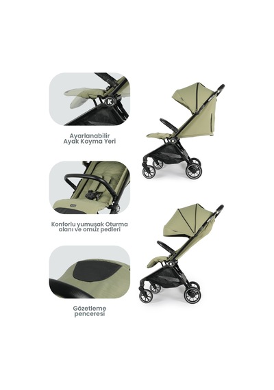 Kanz Bold Autofold Kabin Boy Bebek Arabası Forestgreen