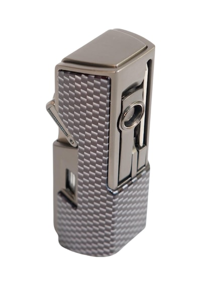 Cohiba Tek Torch Pürmüz Delici İğneli Karbon Desenli Metal Puro Çakmağı - Tr9595