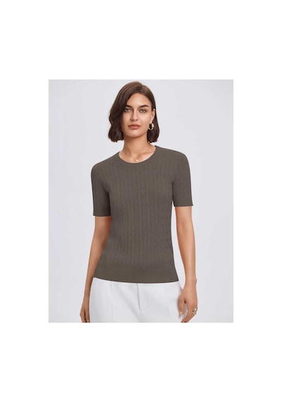 Youknitwear You Kathy %100 Pamuk Kadın Triko Kazak 7125 Kahverengi