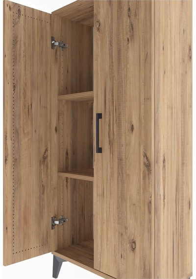 Arges Dolap 2 Raflı 2 Kapaklı 60x30x134 Çam-çam Çam